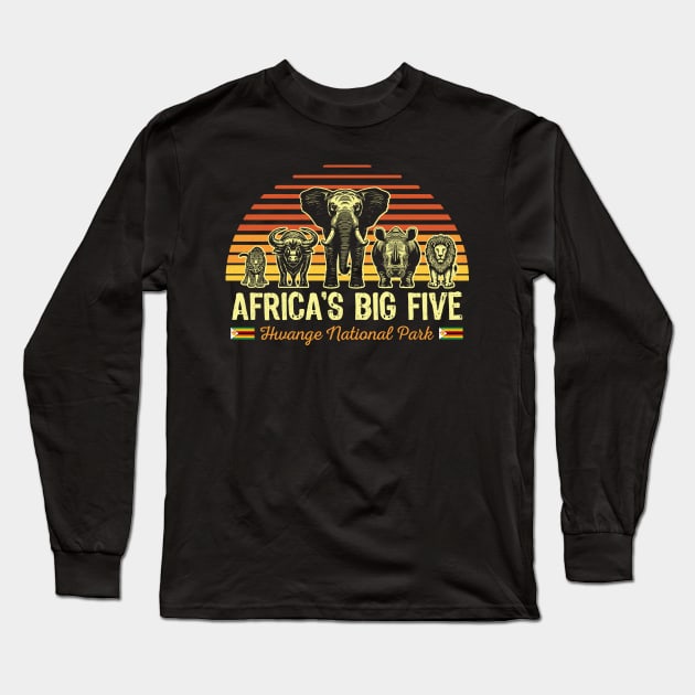 Africa's Big Five Safari | Leopard Rhino Elephant Buffalo Lion | Big 5 Africa | Hwange National Park Long Sleeve T-Shirt by BraaiNinja